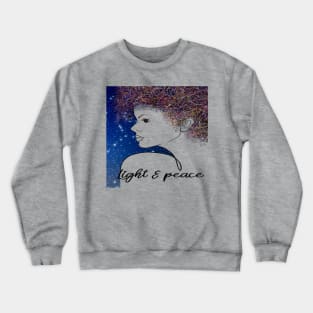 Light & Peace Girl Line Drawing Crewneck Sweatshirt